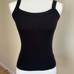 American Eagle Daily Fav Classic Black Ribbed Tank Top